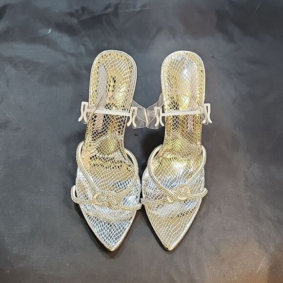 BRAND NEW POINTED TOE HIGH HEEL STILETTO CLEAR  RHINESTONE STRAP SANDAL G1 - Picture 3 of 16